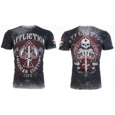 AFFLICTION Mens REVERSIBLE T-Shirt DEATH SPADE